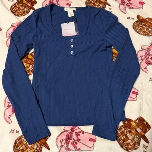 Sapphire Blue Long Sleeve Top by Happily Grey